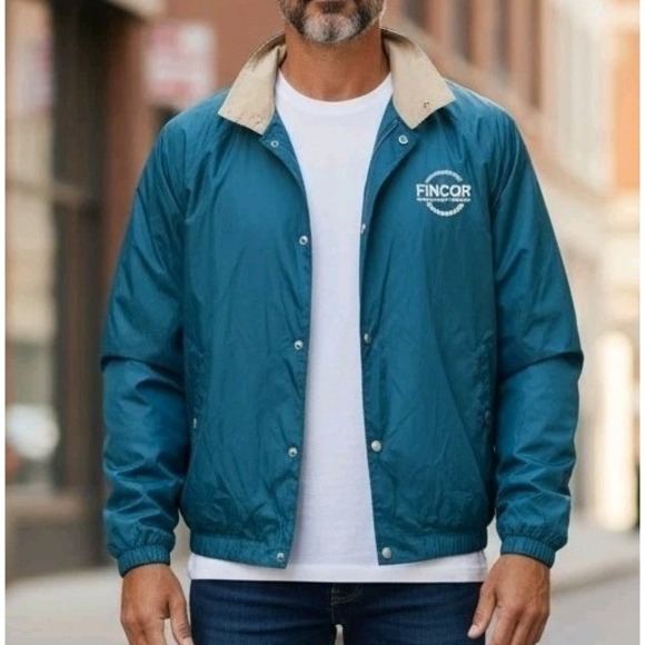 Vintage Other - Vintage 90s Four Seasons Teal Windbreaker Fincor Drives and Controls Jacket